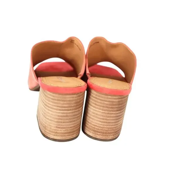 Coral Suede Open-Toe Mule Sandals - Le-Velocity - Picture 4 of 6